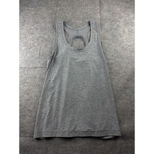 Athleta Women's Size XL Tank Top Gray Racerback Cutout Activewear Shirt Yoga Gym